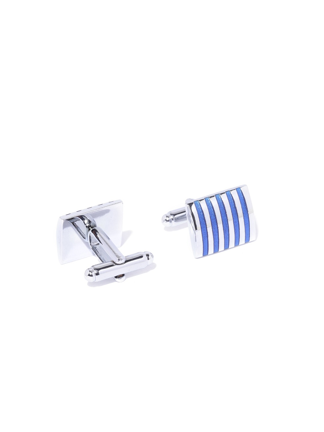 YouBella Jewellery Latest Stylish Elegant Silver Blue Formal Cuff Links Cufflinks Set for Men
